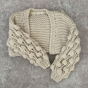 Amaryllis Cream Bubble Sleeve Cardigan (XS/S)